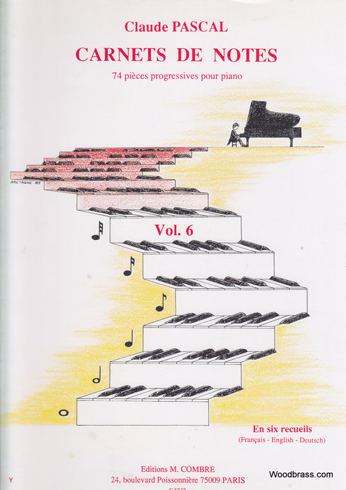 COMBRE PASCAL CLAUDE - CARNETS DE NOTES VOL.6 - PIANO
