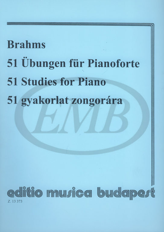 EMB (EDITIO MUSICA BUDAPEST) BRAHMS - 51 STUDIES - PIANO SOLO
