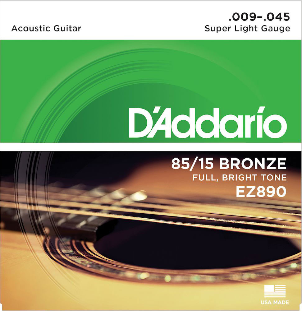 D'ADDARIO AND CO EZ890 AMERICAN BRONZE 85/15 SUPER LIGHT 09-45