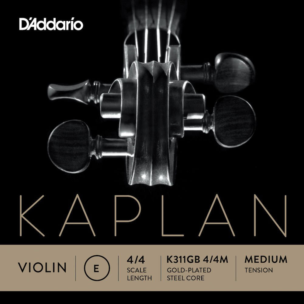 D'ADDARIO AND CO SINGLE STRING (E) GOLD-PLATED FOR VIOLIN KAPLAN EXTREMITY WITH BALL HANDLE 4/4 TENSION MEDIUM
