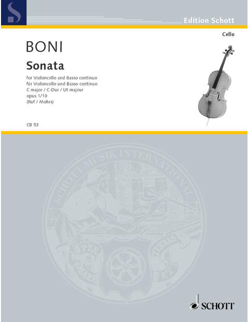SCHOTT BONI P.G.G - SONATA IN C OP.1/10 - CELLO AND PIANO