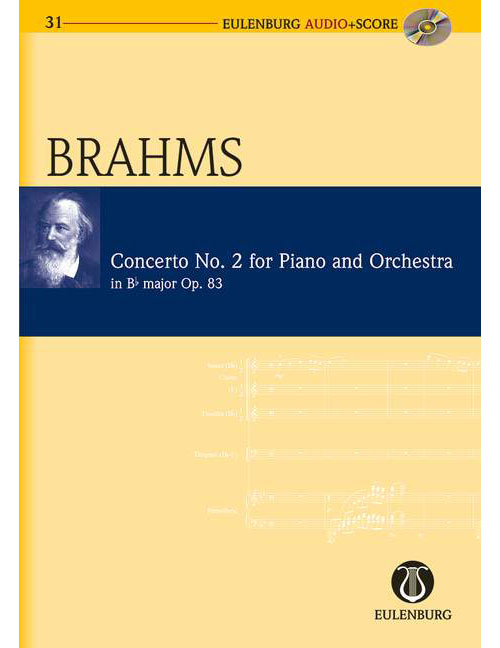 EULENBURG BRAHMS JOHANNES - CONCERTO N°2 OP.83 + CD - PIANO ET ORCHESTRE
