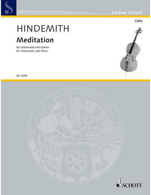 SCHOTT HINDEMITH PAUL - MEDITATION - CELLO AND PIANO