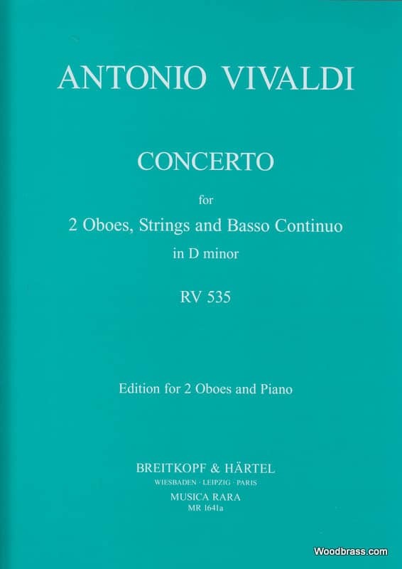 MUSICA RARA VIVALDI ANTONIO - CONCERTO IN D RV 535 - 2 OBOE, PIANO