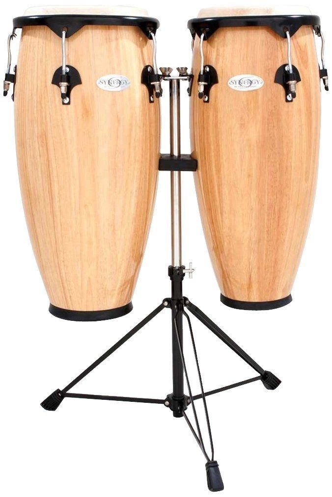 TOCA SERIES WOOD CONGA SET WITH STAND 10'' AND 11'' DOUBLE STAND NATURAL GLOSS 2300N