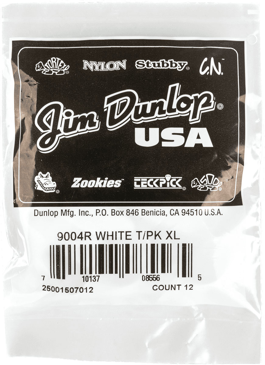 JIM DUNLOP 9004R WHITE THUMB TAB XL, 12 PACK