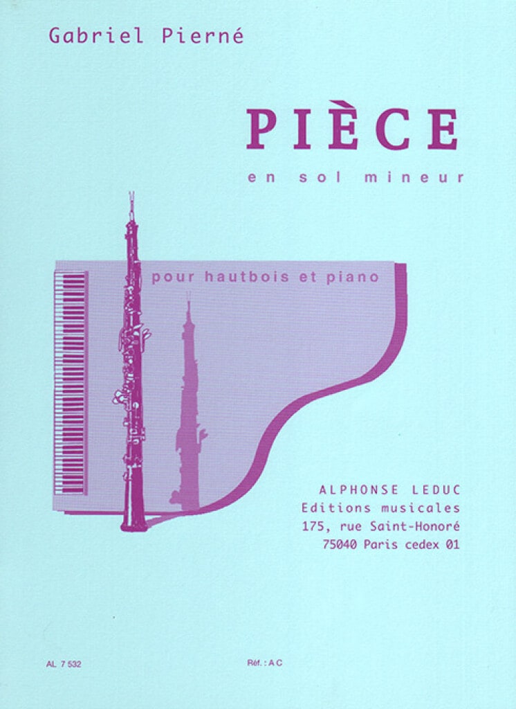 LEDUC PIERNE GABRIEL - PIECE EN SOL MINEUR - HAUTBOIS & PIANO
