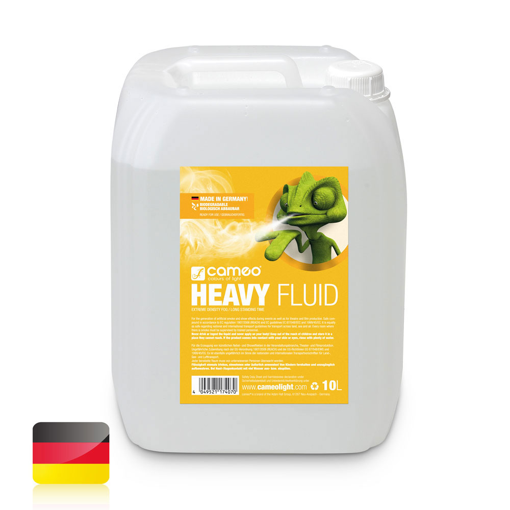 CAMEO HEAVY FLUID 10L - VERY HIGH DENSITY AND VERY LONG LASTING LIQUID FOR SMOKE MACHINES - 10 L
