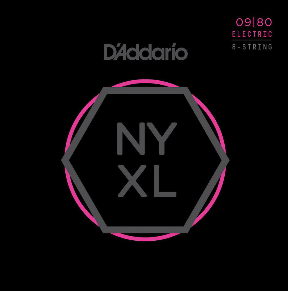 D'ADDARIO AND CO STRINGS FOR ELECTRIC GUITAR 8 STRINGS NYXL0980 NICKEL NET SUPER LIGHT 09-80