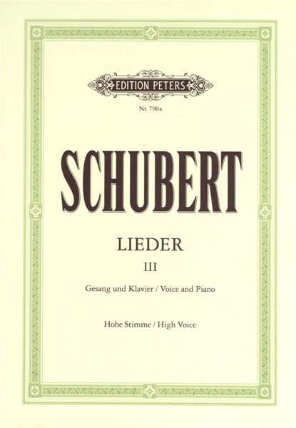EDITION PETERS SCHUBERT FRANZ - SONGS VOL.3: 45 SONGS - VOICE AND PIANO (PER 10 MINIMUM)