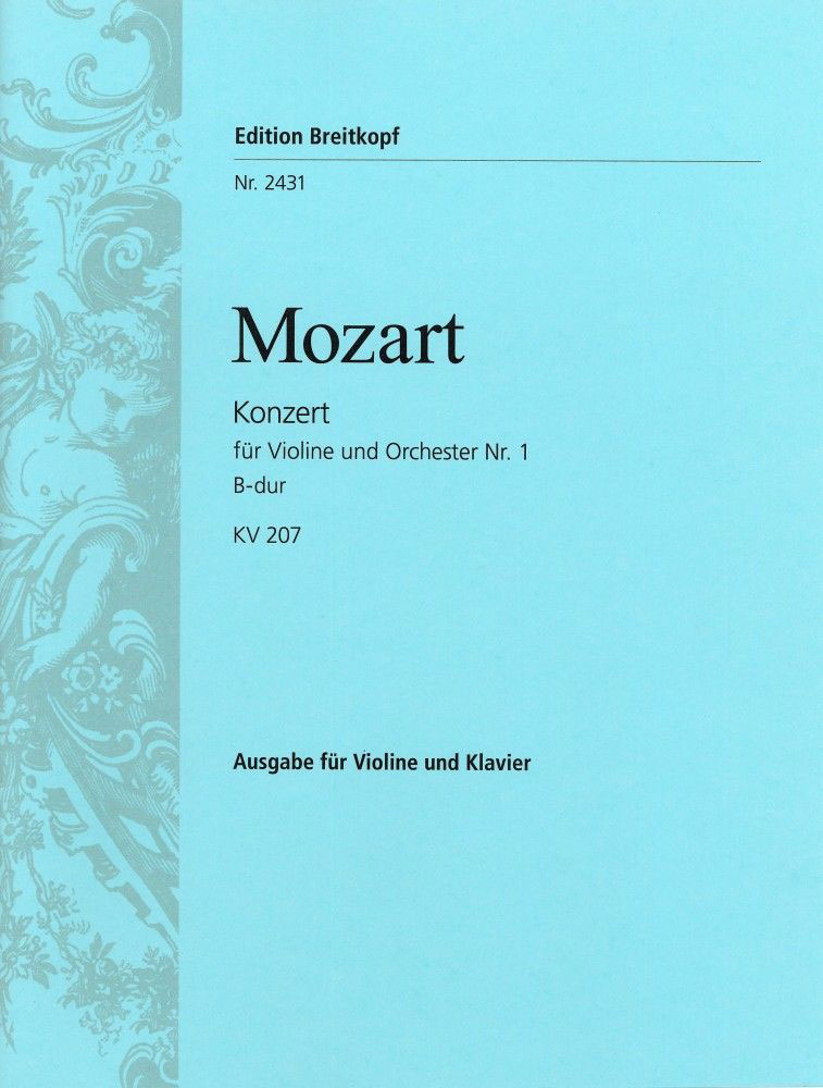 EDITION BREITKOPF MOZART WOLFGANG AMADEUS - VIOLINKONZERT 1 B-DUR KV 207 - VIOLIN, PIANO