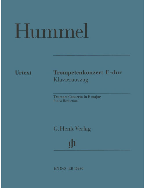 EDITION BREITKOPF HUMMEL JOHANN NEPOMUK - TROMPETENKONZERT E-DUR - VOICE AND PIANO