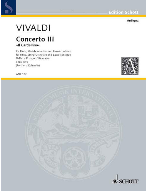 SCHOTT VIVALDI A. - CONCERTO NO. 3 D MAJOR OP. 10/3 RV 428/PV 155