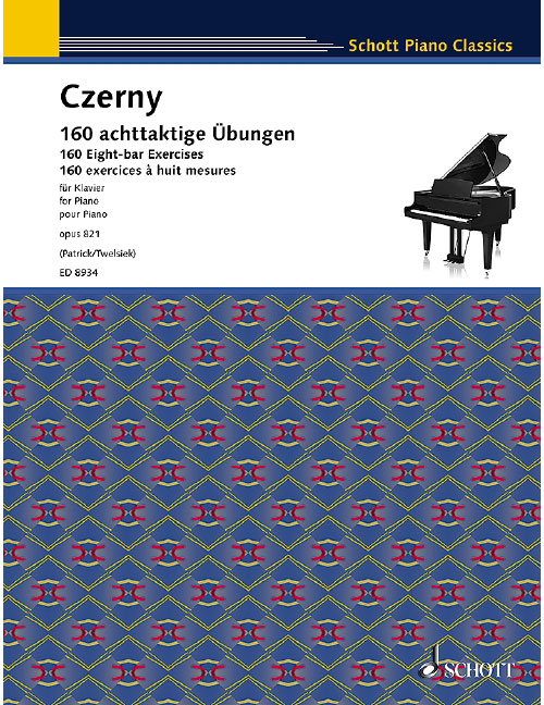 SCHOTT CZERNY CARL - 160 EIGHT-BAR EXERCISES OP. 821 - PIANO