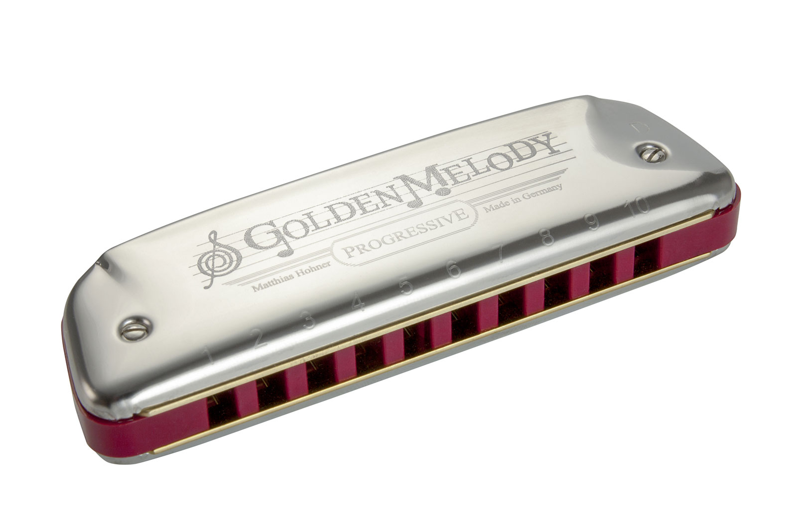 HOHNER DIATONIC 542/20 GOLDEN MELODY SILVERY 10 HOLES D RE