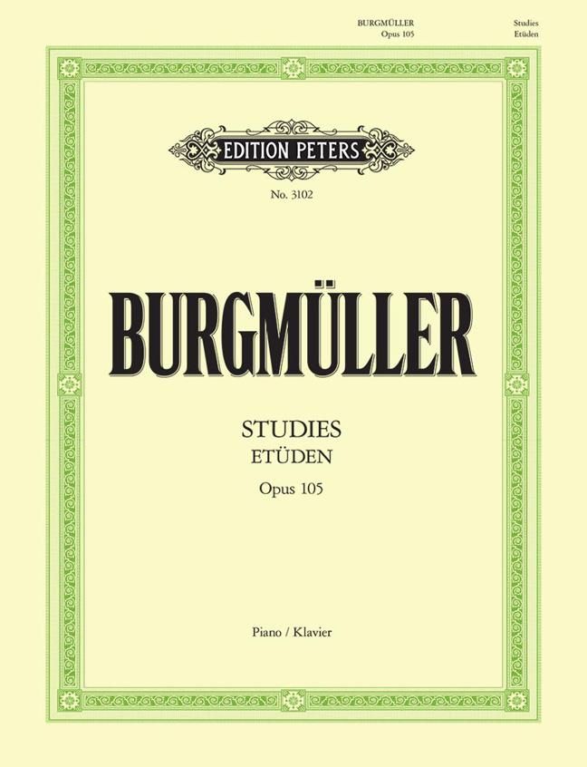 EDITION PETERS BURGMULLER - 12 ETUDES BRILLANTES ET MELODIQUES OP.105 - PIANO