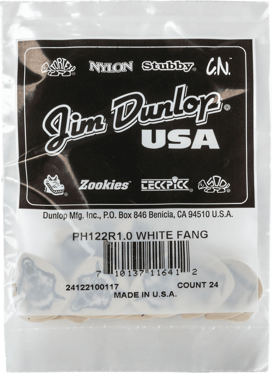 JIM DUNLOP PH122R100 FLOW / HETFIELD'S WHITE FANG / PACK OF 24 1,00MM