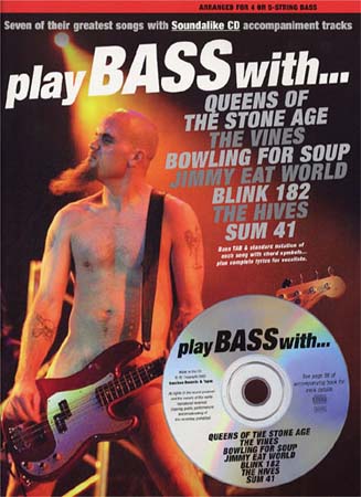 MUSIC SALES PLAY BASS WITH QUEENS, SUM 41 , BLINK 182.. + CD - BASDS TAB