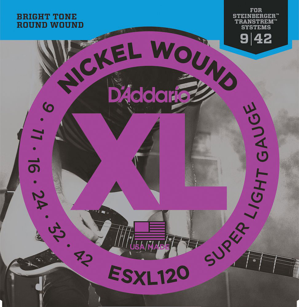 D'ADDARIO AND CO ESXL120 NICKEL WOUND ELECTRIC GUITAR STRINGS SUPER LIGHT DOUBLE BALL END 9-42