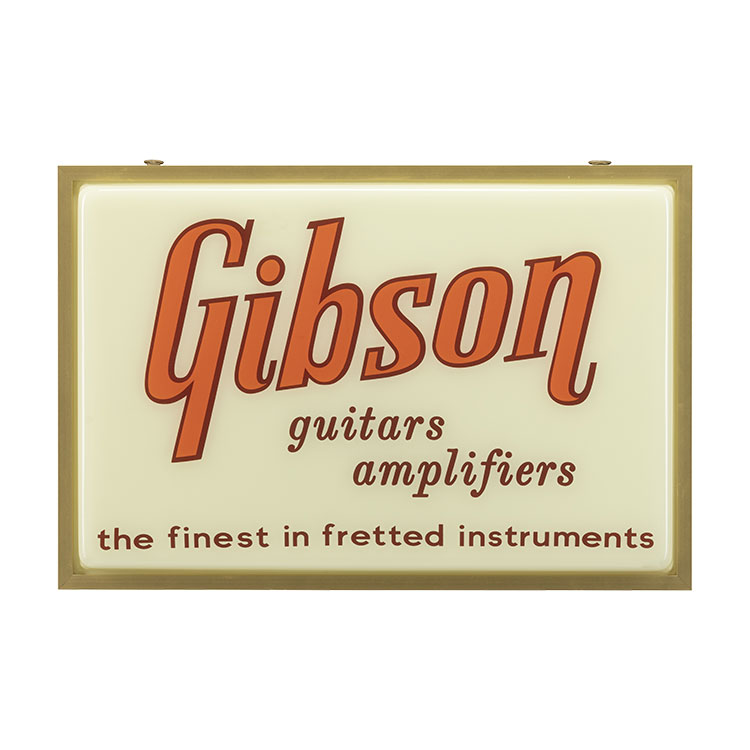 GIBSON ACCESSORIES HOME OFFICE AND STUDIO GIBSON VINTAGE LIGHTED SIGN - GUITARS & AMPLIFIERS SIGN