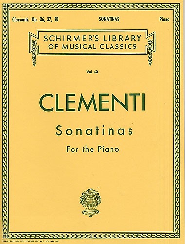 SCHIRMER MUZIO CLEMENTI SONATINAS FOR THE PIANO OP.36-38 - PIANO SOLO