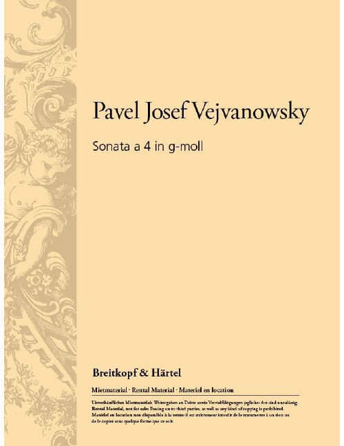 EDITION BREITKOPF VEJVANOWSKY PAVEL JOSEPH - SONATA A 4 IN G - TRUMPET, PIANO