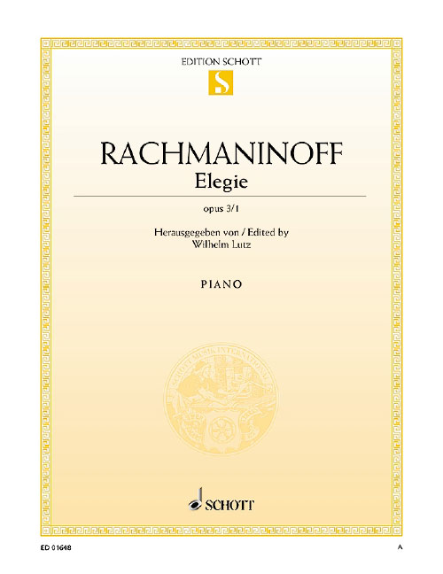 SCHOTT RACHMANINOFF S. - ELEGIE OP. 3/1 - PIANO