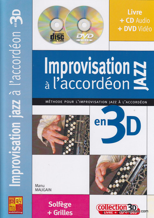 PLAY MUSIC PUBLISHING MAUGAIN M. - IMPROVISATION JAZZ A L'ACCORDON EN 3D + CD + DVD