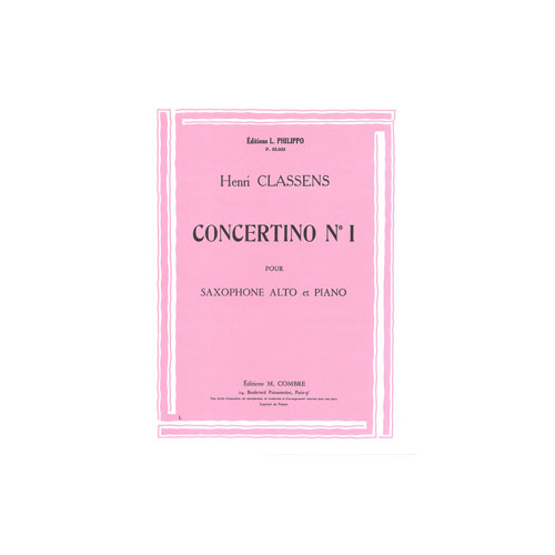 COMBRE CLASSENS HENRI - CONCERTINO N.1 - SAXOPHONE ET PIANO