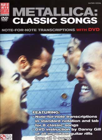 CHERRY LANE METALLICA - CLASSIC SONGS + DVD - GUITAR TAB