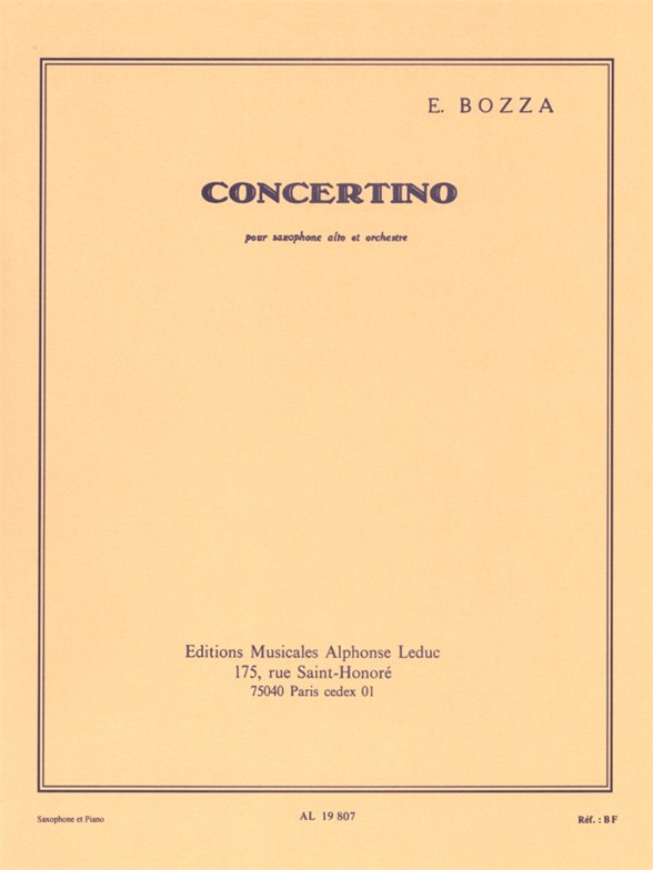 LEDUC BOZZA EUGENE - CONCERTINO - SAXOPHONE ALTO & PIANO
