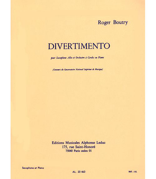 LEDUC BOUTRY ROGER - DIVERTIMENTO - SAXOPHONE & PIANO