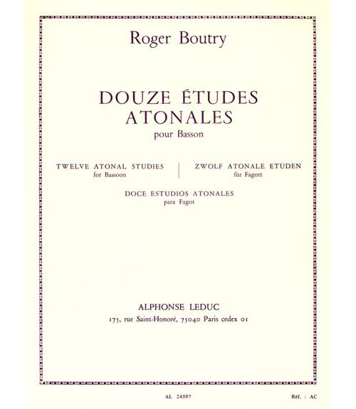 LEDUC BOUTRY ROGER - 12 ETUDES ATONALES POUR BASSON