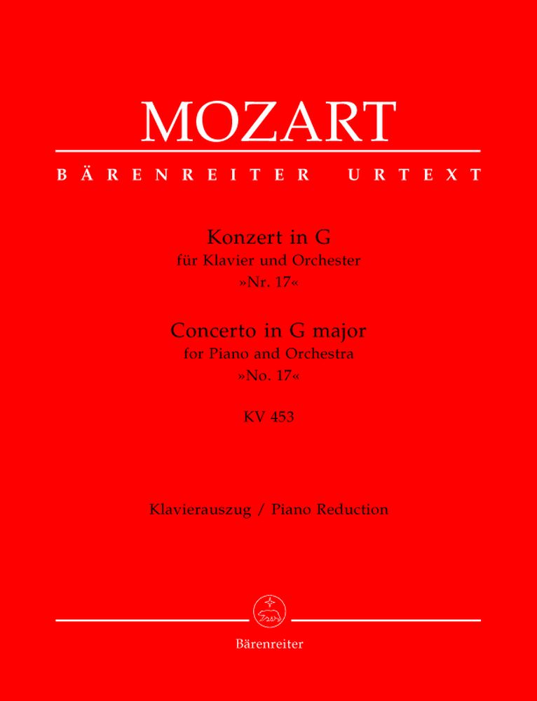 BARENREITER MOZART W.A. - CONCERTO N°17 FOR PIANO AND ORCHESTRA IN G MAJOR KV 453 - PIANO