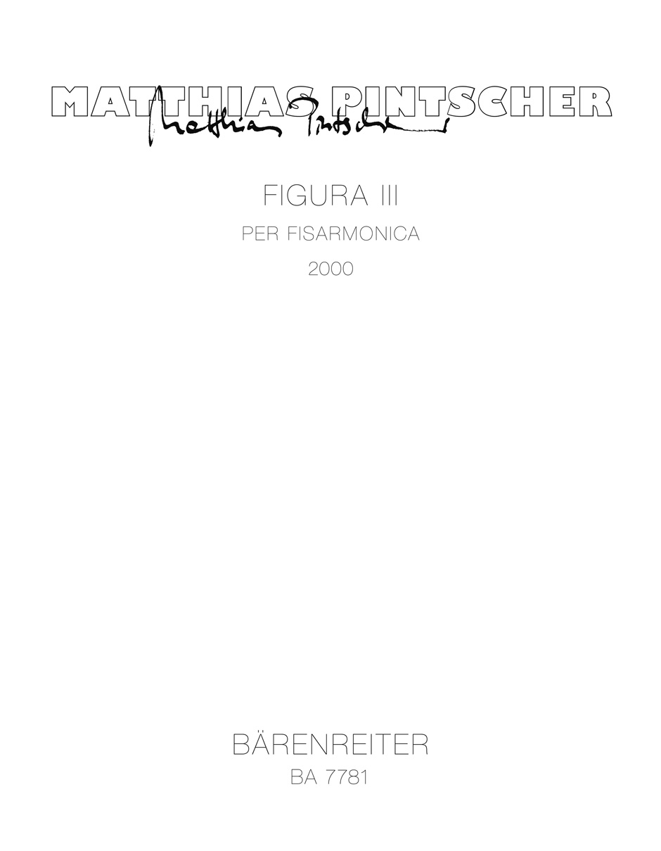 BARENREITER PINTSCHER THOMAS - FIGURA III PER FISARMONICA