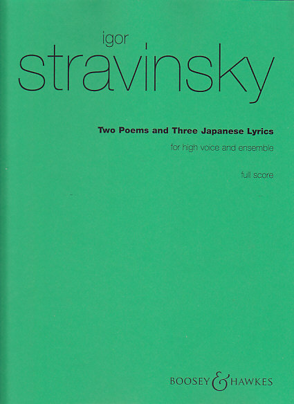 BOOSEY & HAWKES STRAWINSKY I. - TWO POEMS BY K. BALMONT - SOPRANO ET ORCHESTRE 