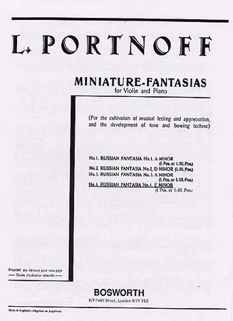 BOSWORTH PORTNOFF - FANTAISIE RUSSE N°4 - VIOLON,PIANO