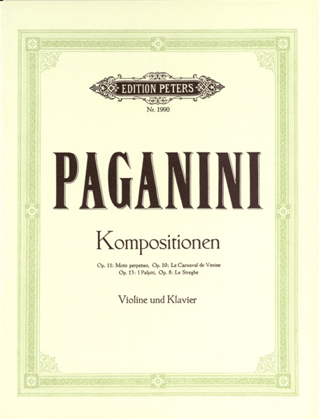 EDITION PETERS PAGANINI NICOLO - SELECTED COMPOSITIONS - VIOLIN AND PIANO