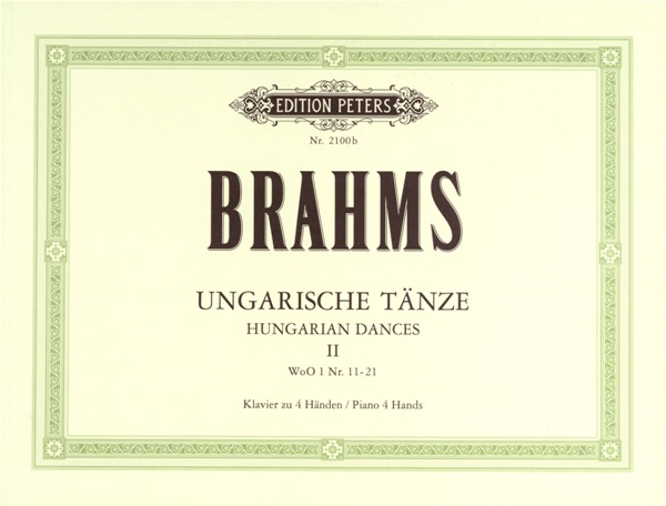 EDITION PETERS BRAHMS JOHANNES - HUNGARIAN DANCES VOL.II - PIANO 4 HANDS