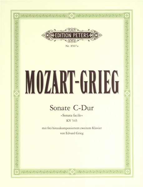 EDITION PETERS MOZART WOLFGANG AMADEUS / GRIEG EDVARD - SONATA IN C MAJOR 'SONATA FACILE' K545 - PIANO 4 HANDS