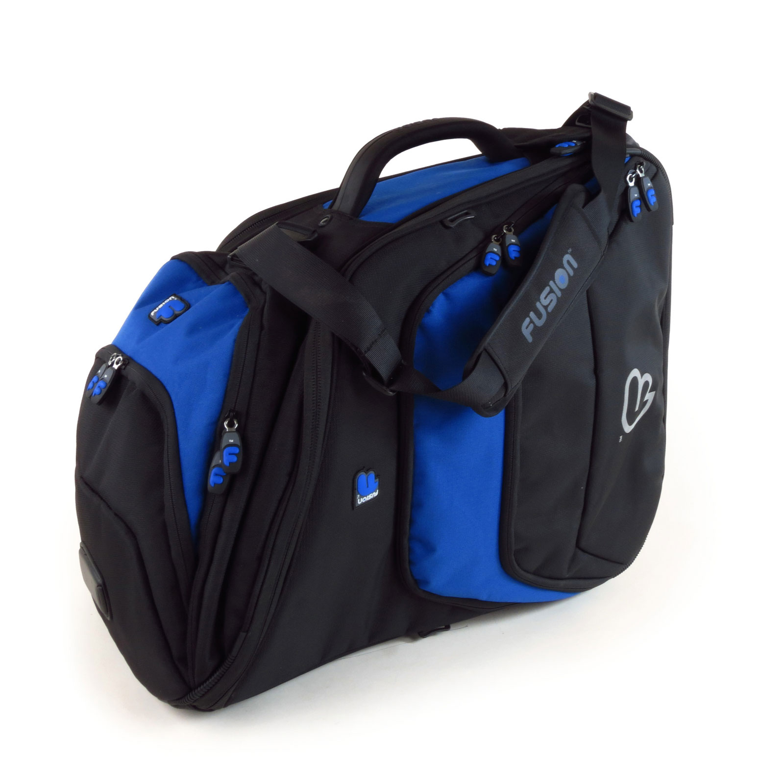 FUSION BAGS BAG FRENCH HORN PRO (BELL FIXED) BLACK AND BLUE PB-10-B 