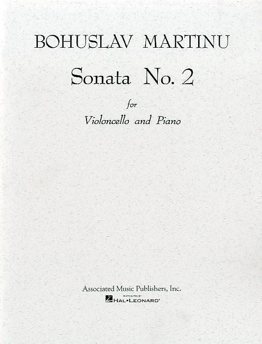 HAL LEONARD MARTINU BOHUSLAV - SONATE N°2 - VIOLONCELLE ET PIANO