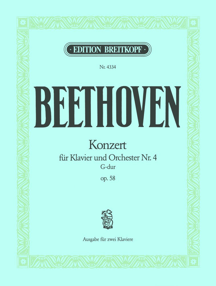 EDITION BREITKOPF BEETHOVEN LUDWIG VAN - KLAVIERKONZERT NR.4 G-DUR OP.58 - 2 PIANO