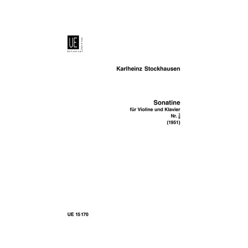 UNIVERSAL EDITION STOCKHAUSEN K. - SONATINE - VIOLON ET PIANO