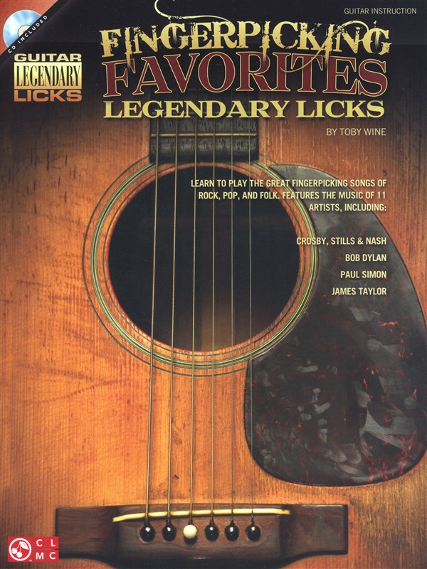 HAL LEONARD WINE TOBY FINGERPICKING FAVORITES LEGENDARY LICKS + CD - GUITAR TAB