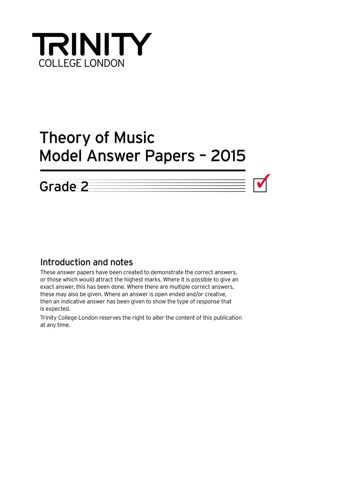 TRINITY GUILDHALL TRINITY COLLEGE LONDON THEORY MODEL ANSWERS PAPER (2015) GRADE 2 (ALL INSTRUMENTS) 