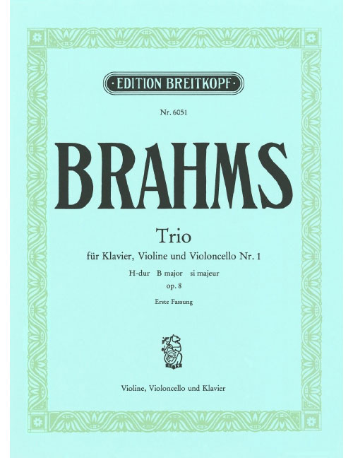 EDITION BREITKOPF BRAHMS J. - KLAVIERTRIO NR.1 H-DUR OP.8(1)
