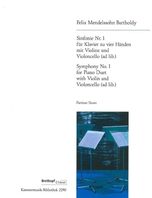 EDITION BREITKOPF MENDELSSOHN-BARTHOLDY F. - SINFONIE NR. 1 OP. 11 - PIANO, VIOLIN, CELLO