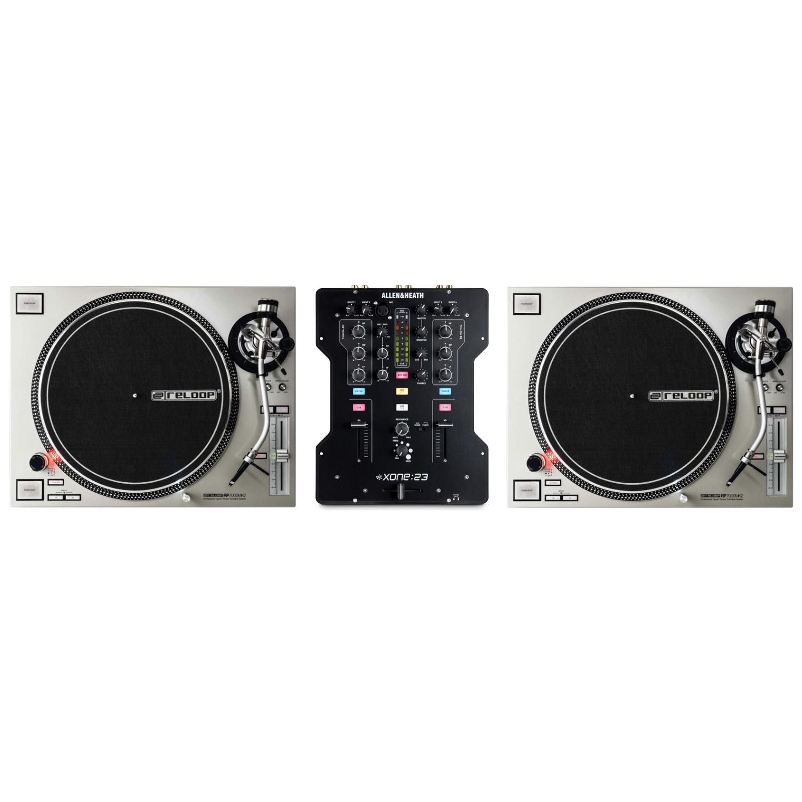 RELOOP DJ VINYL DJ PACK: RP 7000 MK2 SILVER + XONE 23