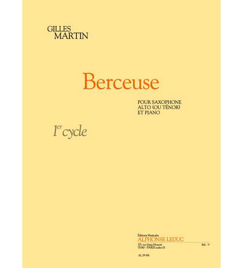 LEDUC MARTIN GILLES - BERCEUSE - SAXOPHONE & PIANO